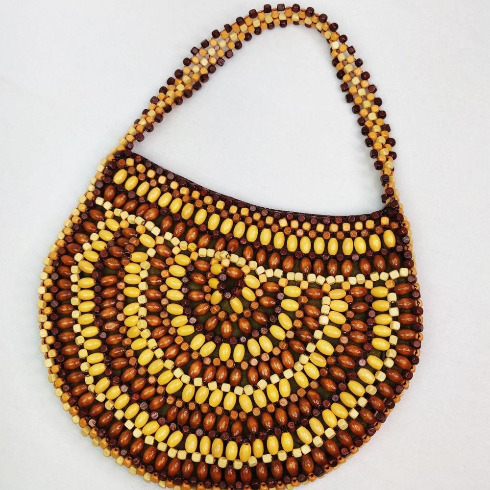Vintage 1990s Fashion Express Beaded Purse Handbag